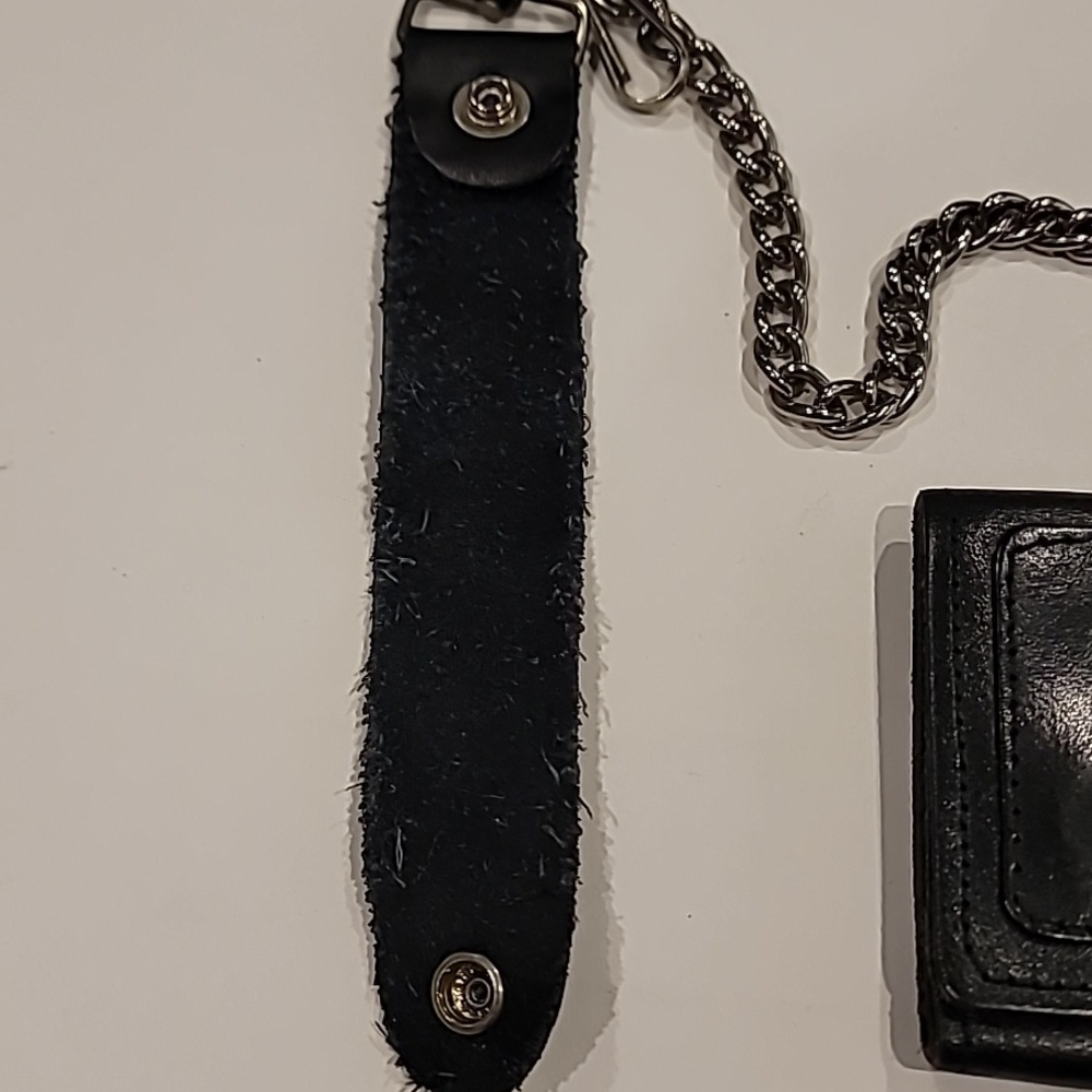 Harley Davidson Mens Motorcycle Snap Wallet With Chain Belt Loop Hook Black - Picture 3 of 8